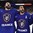 PARIS, FRANCE - MAY 7: France's Sacha Treille #77 (left), Pierre-Edouard Bellemare #41 (centre) and Antoine Roussel #21 (right) sing during their national anthem following a 5-1 win against Finland during preliminary round action at the 2017 IIHF Ice Hockey World Championship. (Photo by Matt Zambonin/HHOF-IIHF Images)